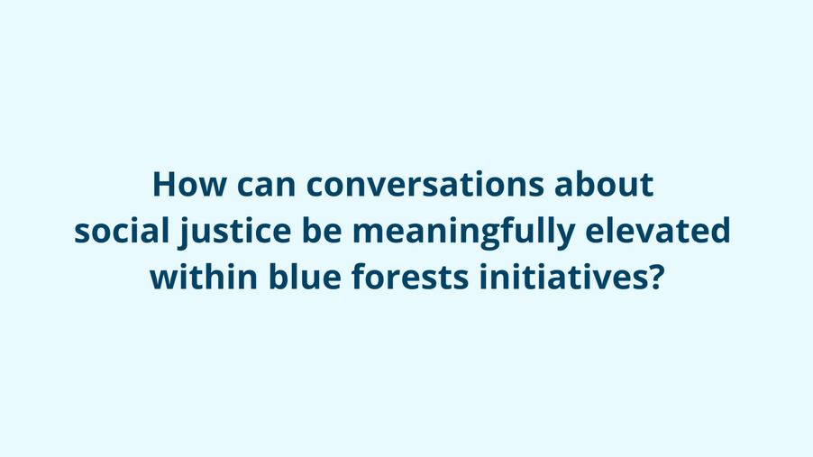 Question 3 - Blue Forests Communities and Social Justice Webinar